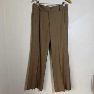 J. Crew City Fit Wide Leg Wool Trousers, Size 6, Tan